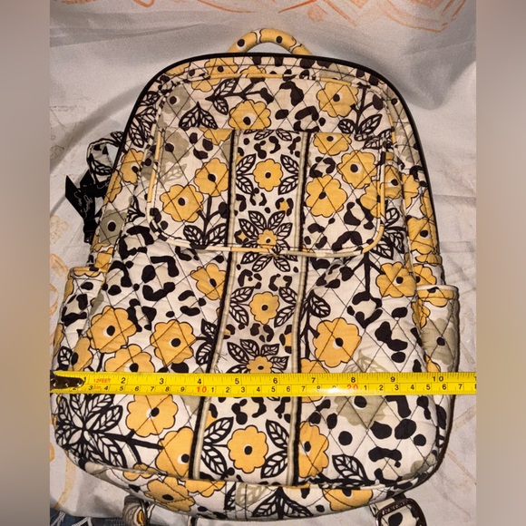 Vera Bradley Floral & Leopard Quilted Backpack - Yellow and Black - Picture 10 of 11